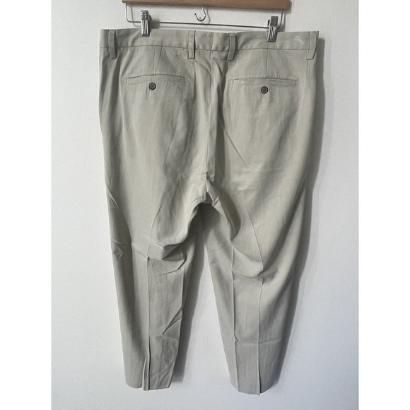 Tommy Bahama Pants Men 38x30 Beige Chino Silk Cotton Straight Flat Front Trouser - Picture 3 of 10